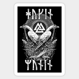 Odin Raven Valknut Norse Pagan Viking Huginn Muninn Runes Magnet